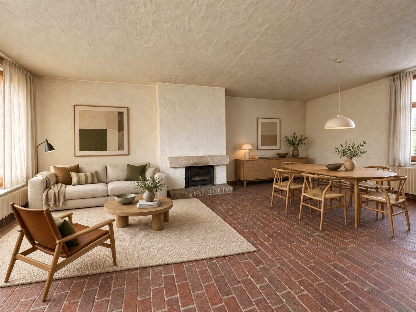 Dezelfde living ingericht in Scandinavische stijl